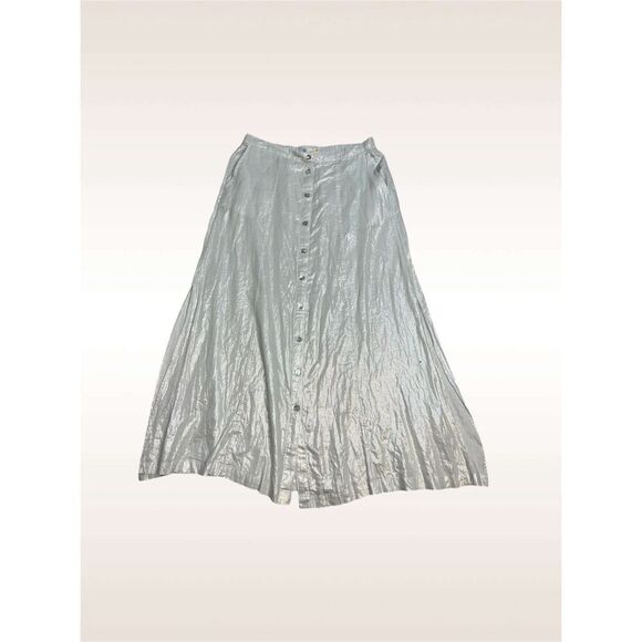 New! Women’s Linen Sparkly Metallic Skirt MAXI LARGE - Picture 1 of 8